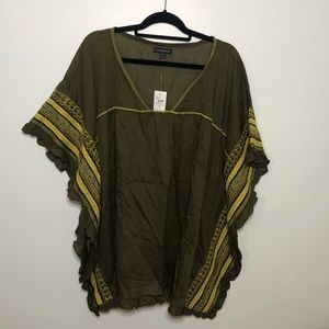 Lane Bryant Embroidered Poncho Style Top